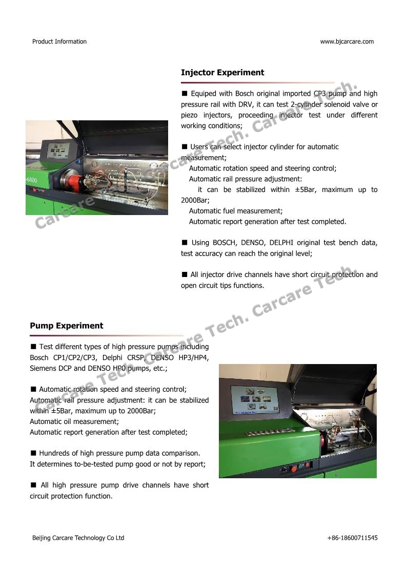 CCR6800 Multipurpose Diesel Fuel Injection Pump Test Bench