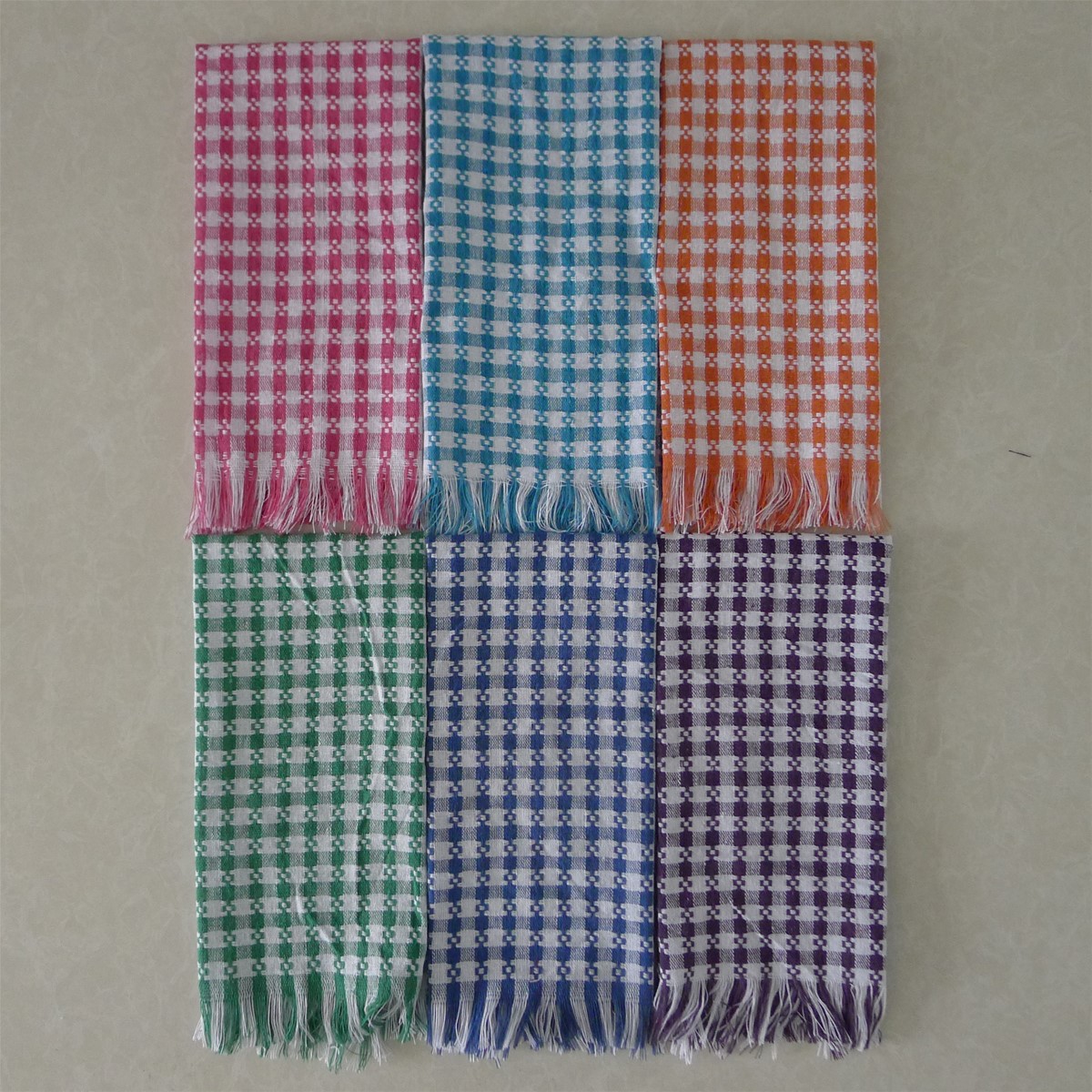 cotton jacquard yarn dyed wholesale check tea towel kitchen towel dish cloth South America