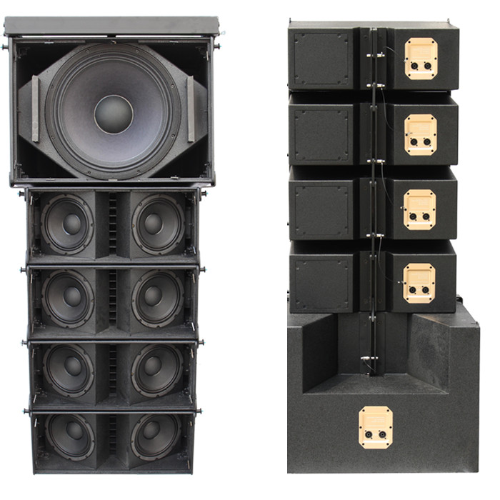 Dual 10 Woofer Speakers Outdoor Stage Loudspeaker Line Array System