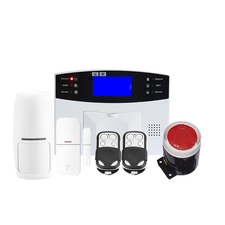 LCD screen 2G smart wireless home security burglar GSMSMS alarm system