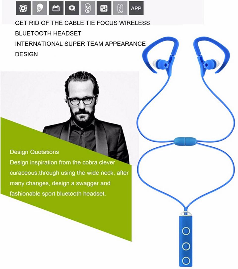 Sports New Fashion in Ear Type Headset Wireless Bluetooth Headphones with Micphone