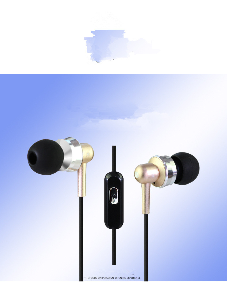 Stereo Earphones Super Bass 35mm InEar Earbuds Metal Headset with HD Mic