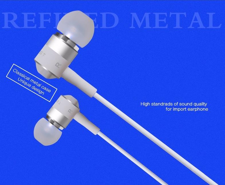 Metal Stereo InEar Earphone Earbuds Auriculares for Samsung for iPhone Earphones with Microphone