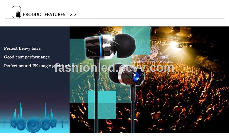 in Ear Bass Earphone with Microphone Metal Earphone with Mic for iPhone Samsung Lenovo Huawei