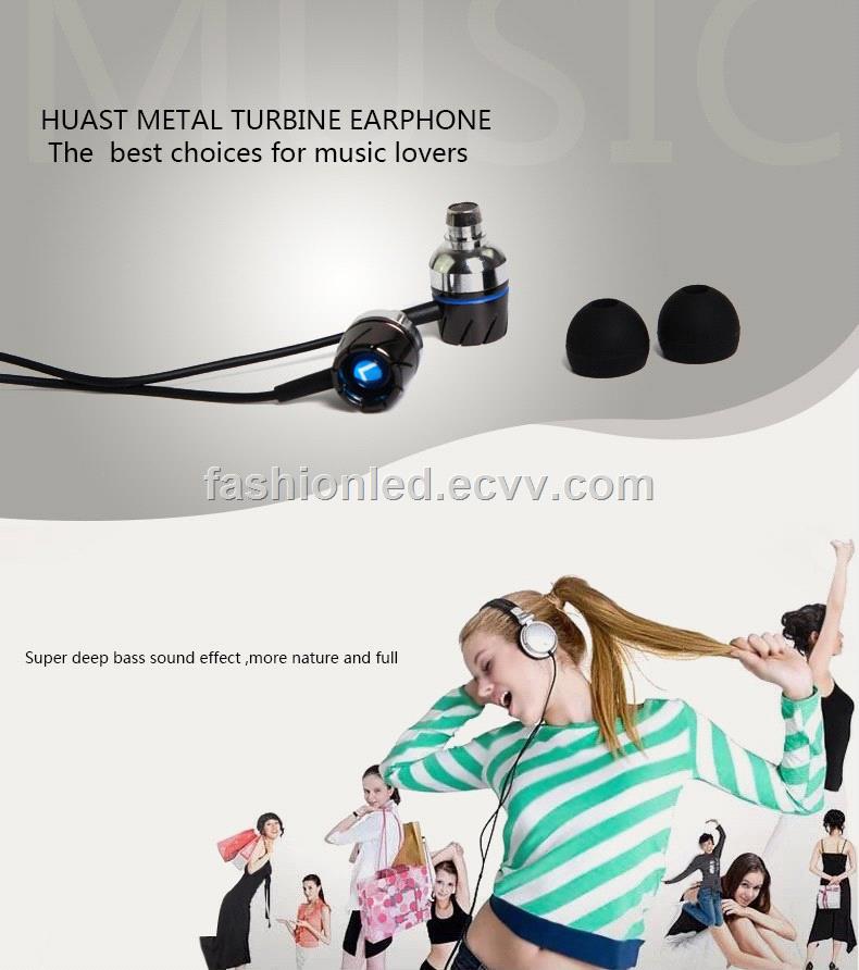 in Ear Bass Earphone with Microphone Metal Earphone with Mic for iPhone Samsung Lenovo Huawei