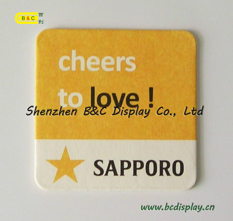 Ecofriendly absorbent paper coaster with SGSBCI003