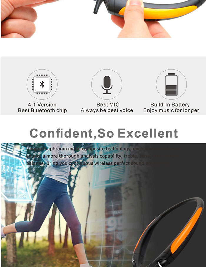 Newest 2016 wireless sport headphone HBS850 bluetooth headphone gift for christmas