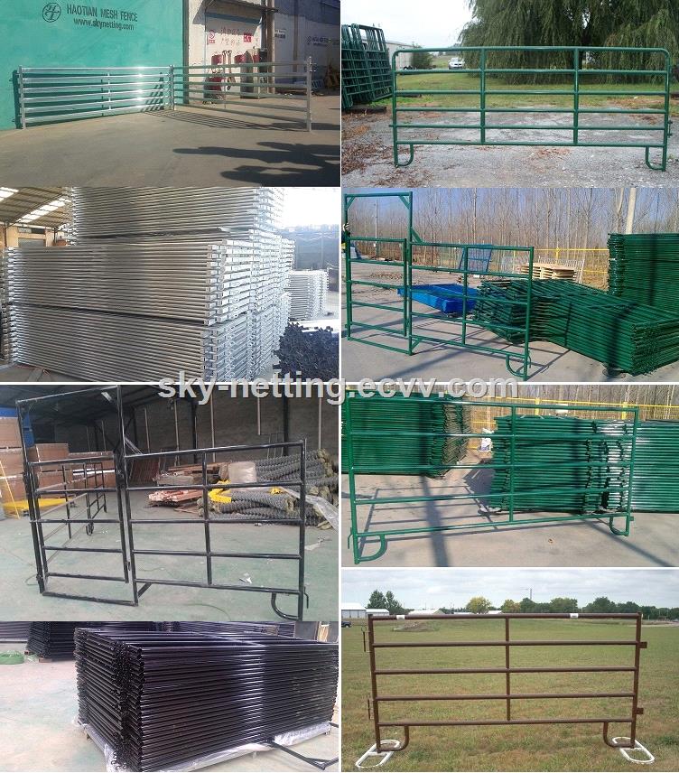 heavy duty oval pipe 6 rails temporary cheap cattle panel fence for sale