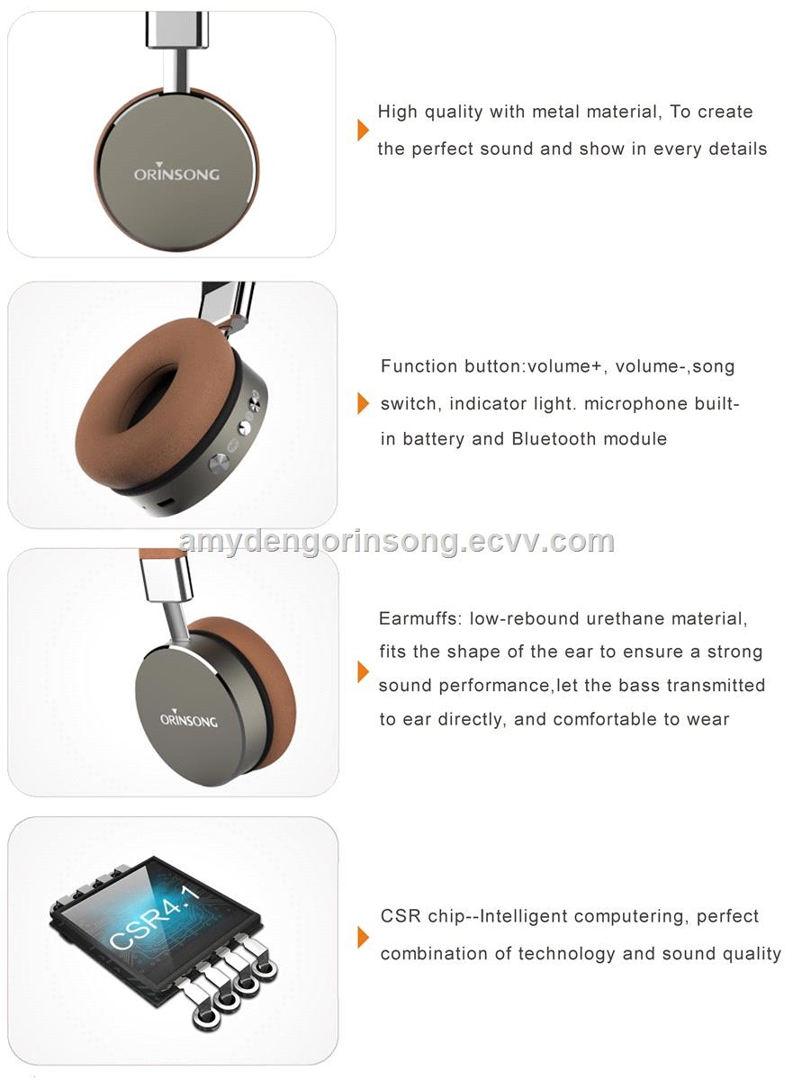 High Quality Metal Bluetooth Headphones Wholesale Factory Price Wireless Headphone