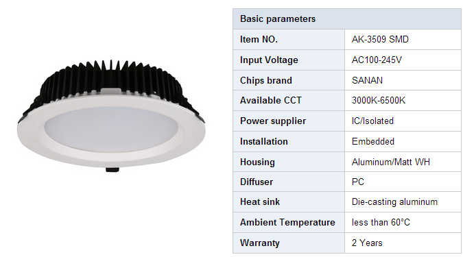12W18W LED SMD Downlight diecasting aluminum heat sink