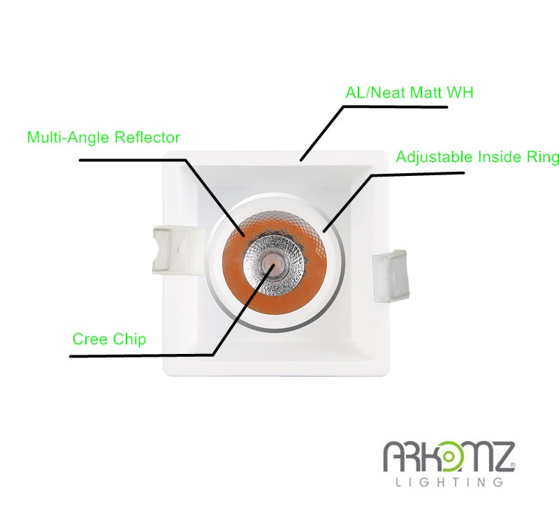 LED COB downlight 7w spotlight with adjustable multi angle