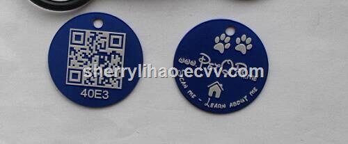 QR code pet id dog tagsaluminum metal dog taganodized aluminum metal tag