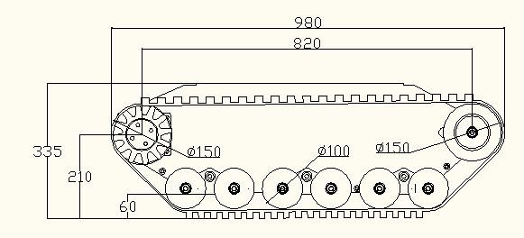 DpDecod100 Rubber Track Undercarriage Chasis for Small Machine
