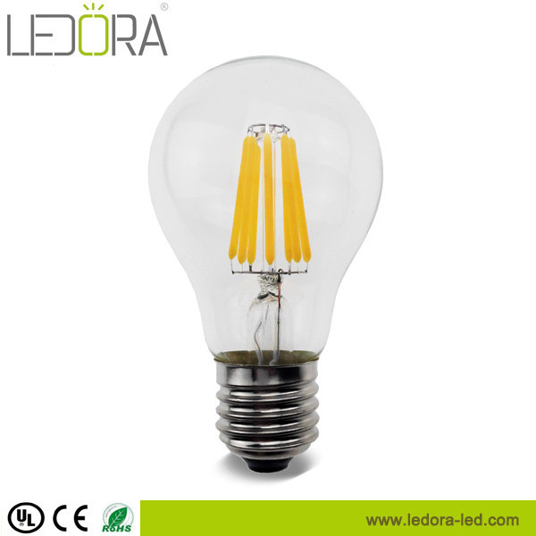 Hot sale 4w 6w 8w E26 E27 dimmbale A60A19 led filament bulb