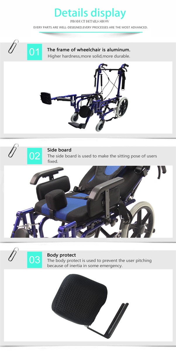 Topmedi new rehabilitation product Reclining cerebral palsy Wheelchair for children
