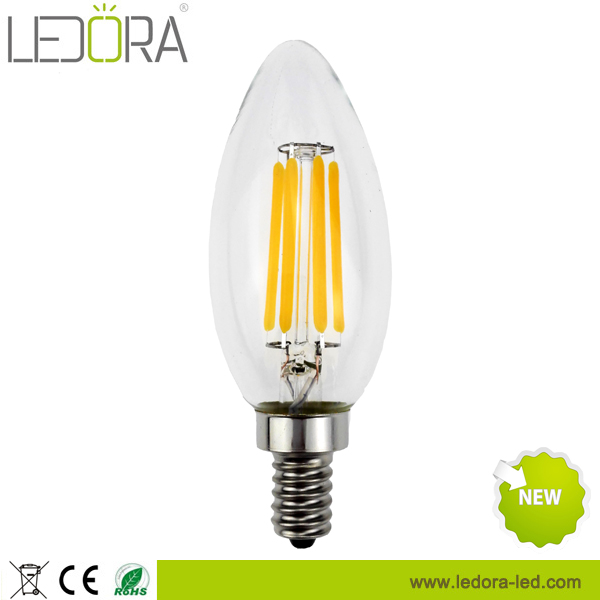 CE RoHS UL Ra90 warm white 2w 4w 6w e12 e14 dimmbale led candle bulb