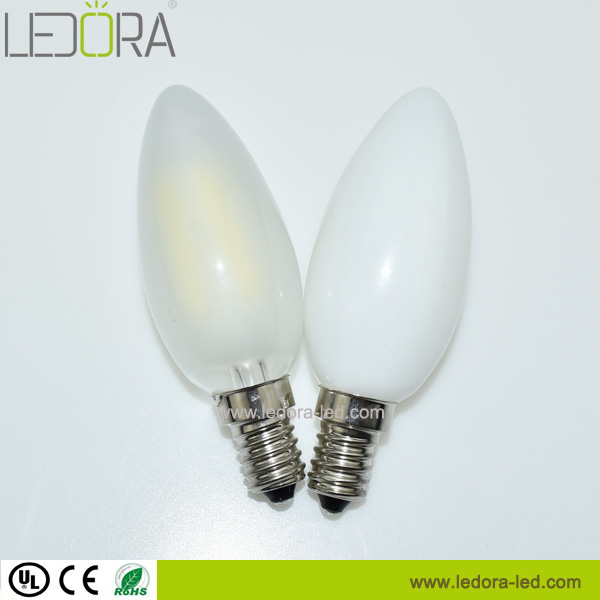 Indoor decorative led lighting dimmable 6w e12 led candle filament bulb