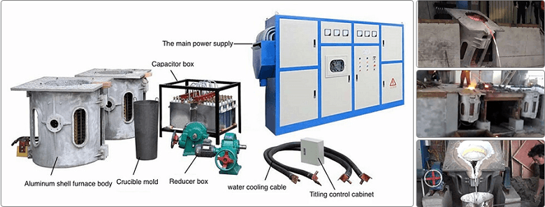 Induction metal melting furnace for 200kg to 3 ton ironsteelcopper casting