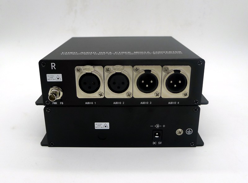 4ch balanced broadcast audio to fiber converter over XLR connector 500m80km