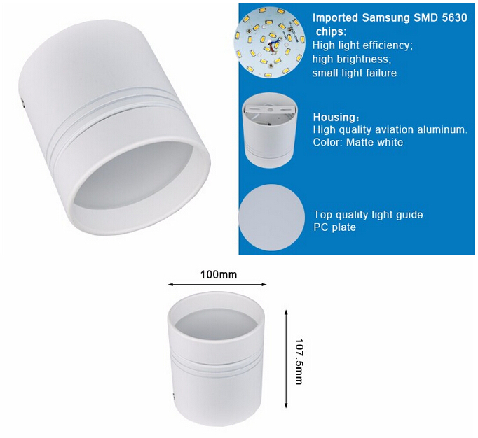 12W 4 inch surface mounted SMD LED down light CE ROHS SASO KUCAS certificate spot light