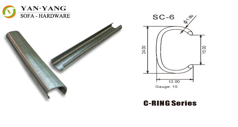 SC6 series silver color furniture mattress staples sofa staples clips