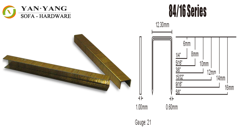 8416 series high quality 21ga standard sofa staples furniture staples