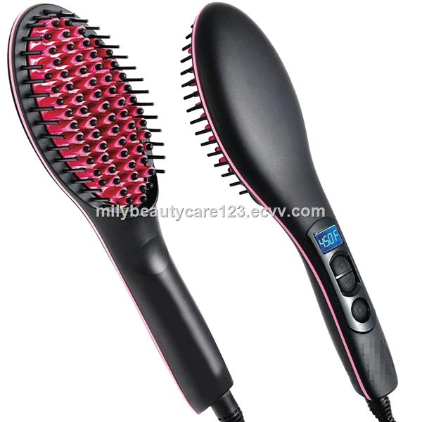 factory price LCD display hair straightener brush hs3001