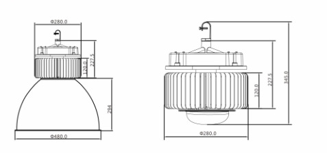 DLC 150W led high bay Meanwell driver for industry lighting IP65
