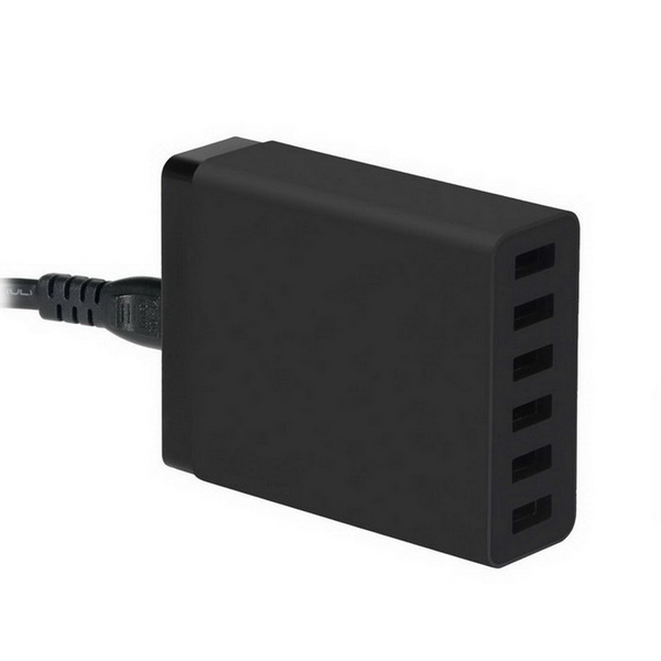 6Port Rapid Charger USB WallDesktopTravel Smart IC Charging Station for Mobile Phone and More