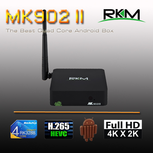 RK3288 quad core powerful HD media player 2G RAM 16G ROM Mali T764 Rikomagic MK902II