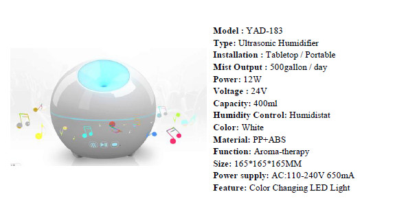 400ML Color Changing Electronic ultrasonic essential oil humidifier aroma diffuser