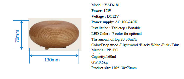 top sell item room air cool mist wood grain 160ml aroma diffuser