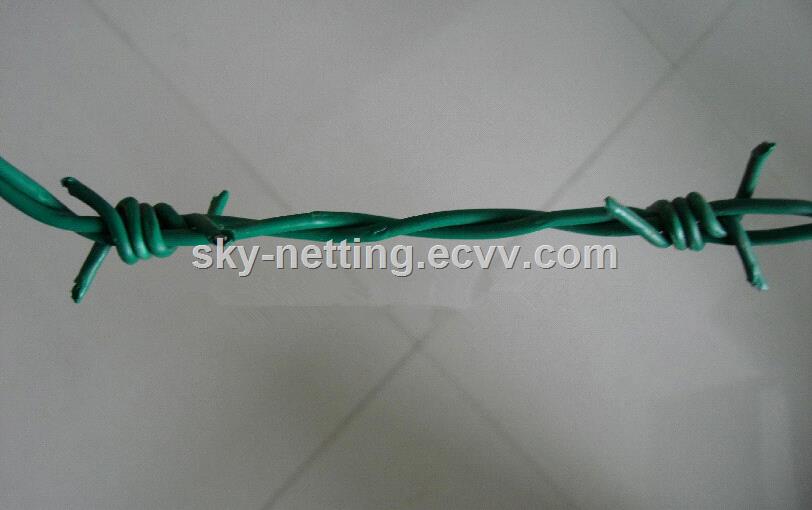 BWG 13 galvanized then PVC coated barbed wire