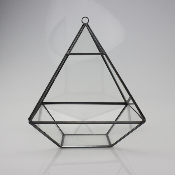 Metal Frame Hanging Glass Terrarium Vase Home Decoration Airplants Glass Container