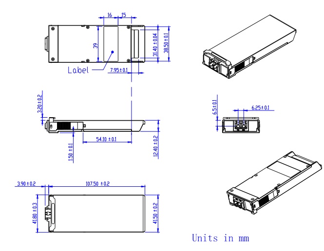 100Gbs CFP2 LR4 optical module4x25G 1295nm 1300nm 1305nm 1310nm 10km CFP2 transceiver DDM function