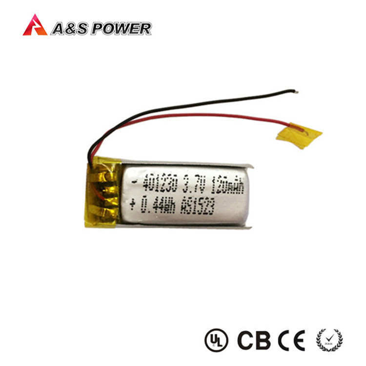 Hot sales 401230 37v 120mah lithium polymer battery for Bluetooth headsets