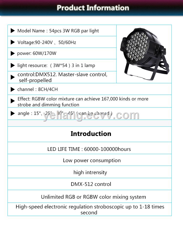 Newly Highend Indoor 543w 3in1 LED Zoom Par Stage Light