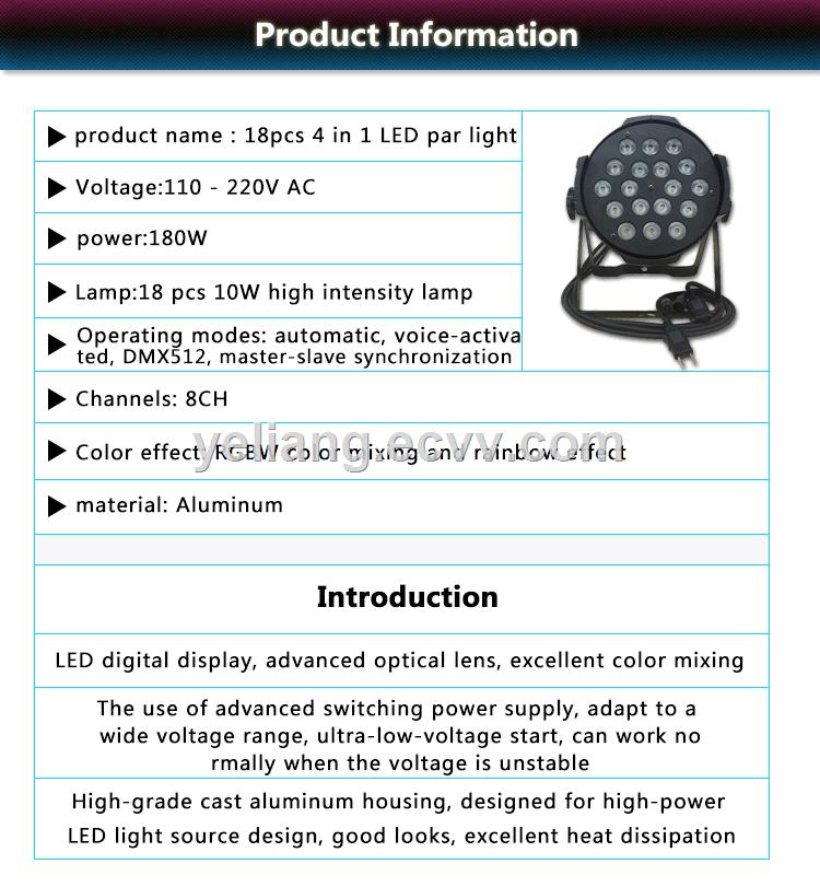 LED 10W 18pcs RGBW 4 IN1 stage par light