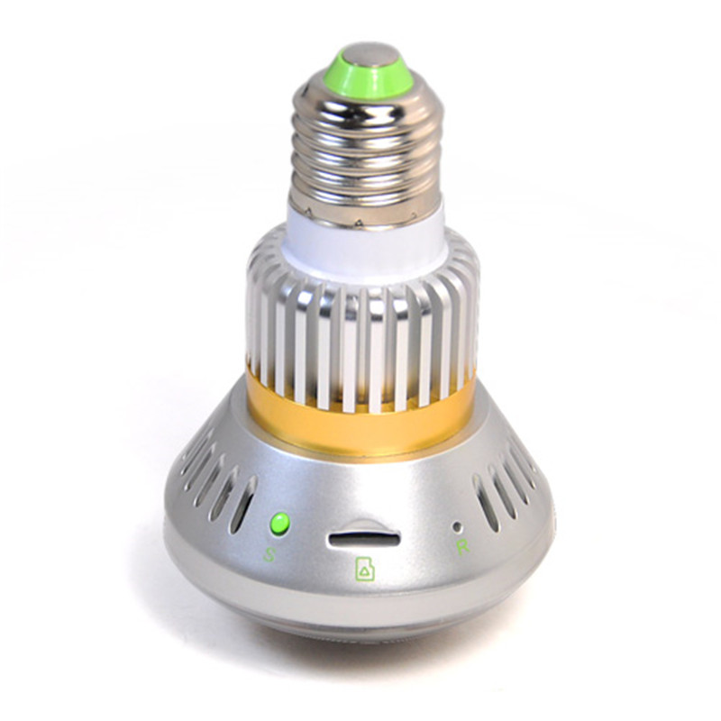 EAZZYDV Wirelss Bulbshaped Hidden Camera with Invisible Light and Mirror Cover