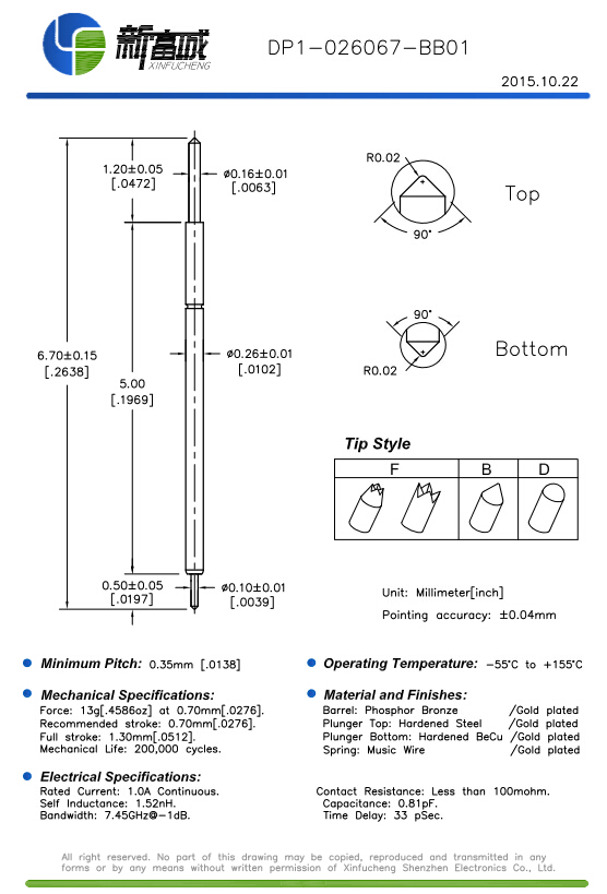 BGA socket test probe spring contact pogo pin