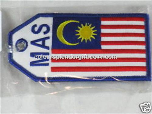 Wholesale Quality Malaysia Airlines Embroidered Tag Keychain Keyring