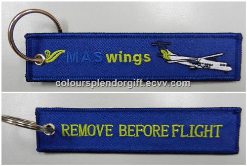 Wholesale Quality Malaysia Airlines Embroidered Tag Keychain Keyring