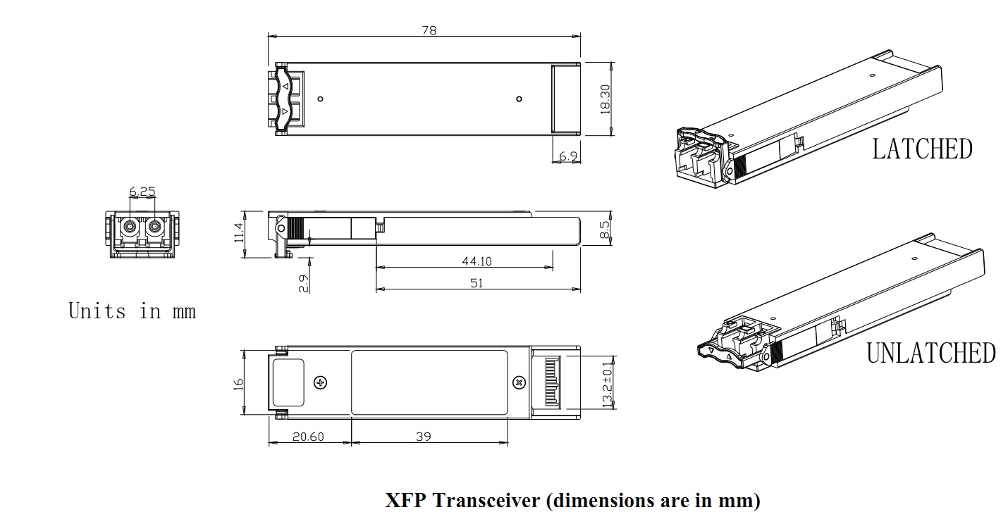 10Gbs 10km XFP Optical Transceiver10G 1310nm 10km XFP module10Gbase LR XFP transceiver