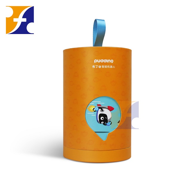 Customized cute childrens toy robot box cardboard round paper tube boxtoy box