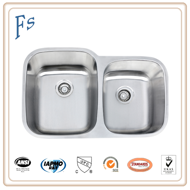 CUPC double bowls stainless steel kitchen sink