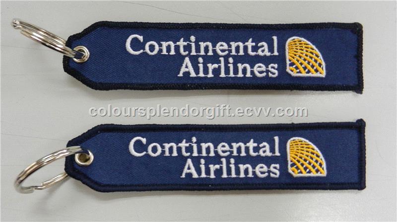 Continental Airlines ExCon Fabric Embroidered Key Tags Wholesale Retail and Customize