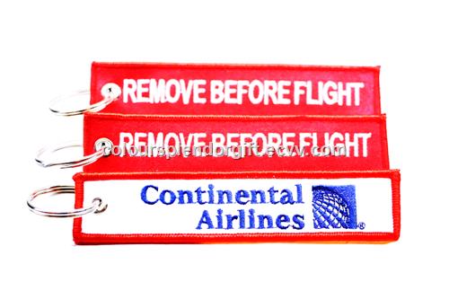 Continental Airlines ExCon Fabric Embroidered Key Tags Wholesale Retail and Customize