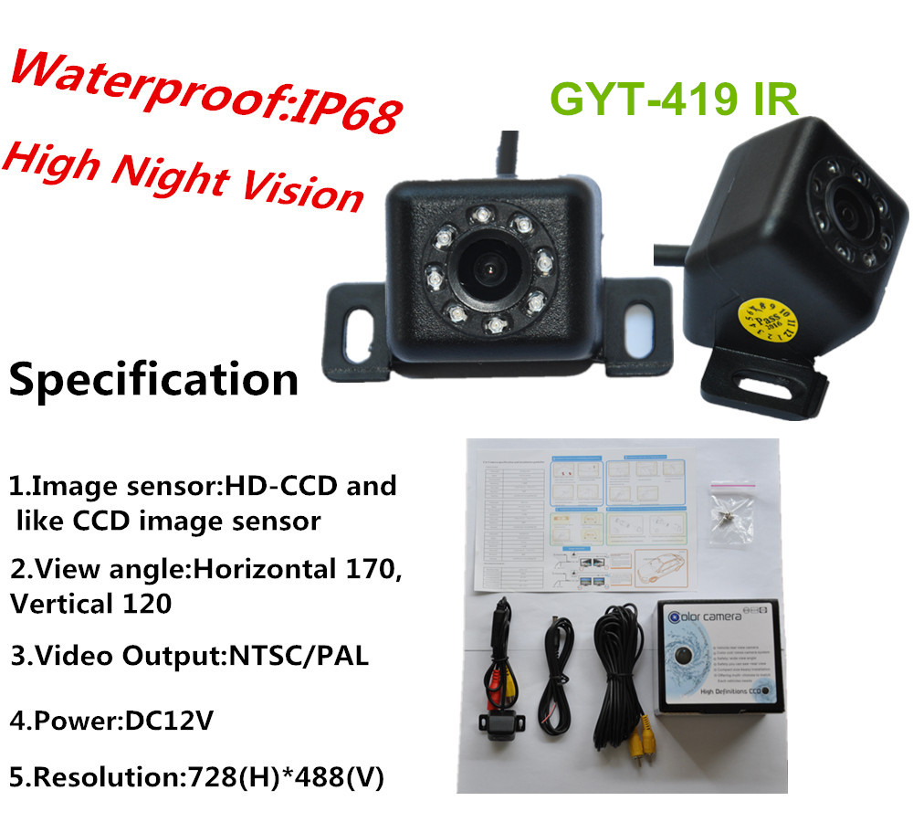 Waterproof 8 IR LED Car Rearview Camera Parking Aid Cam Backup Reversing Night Vision Camera