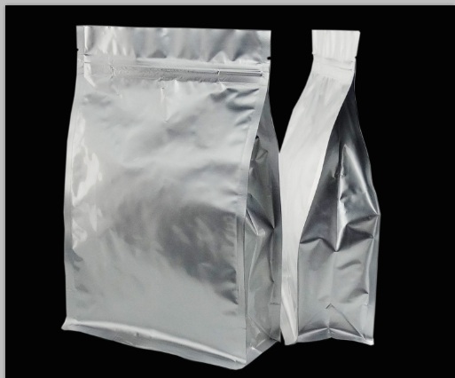 pure aluminium foil boxpouch standup zipper lock eight side seal gusset packag bags