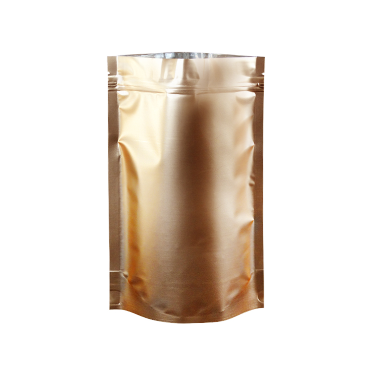 gold aluminium foil pouch standup zipper lock doypack snack packaging bags